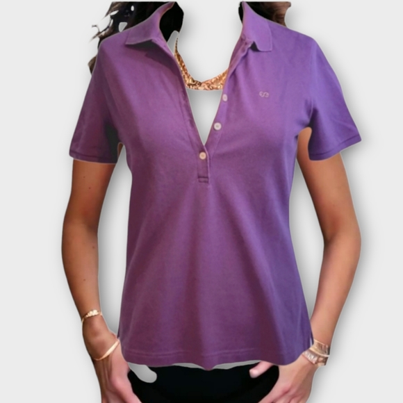Escada Sport Purple Pique Cotton Polo Short Small - Picture 2 of 13